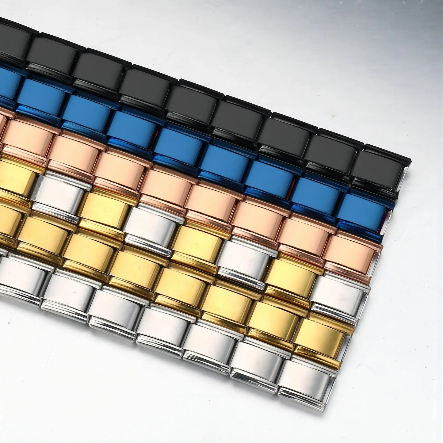 GEMOSA 9mm Width Italian Charm Bracelet Fashion Stainless Steel Bangle Elastic Link Chain High Quality Factory DIY