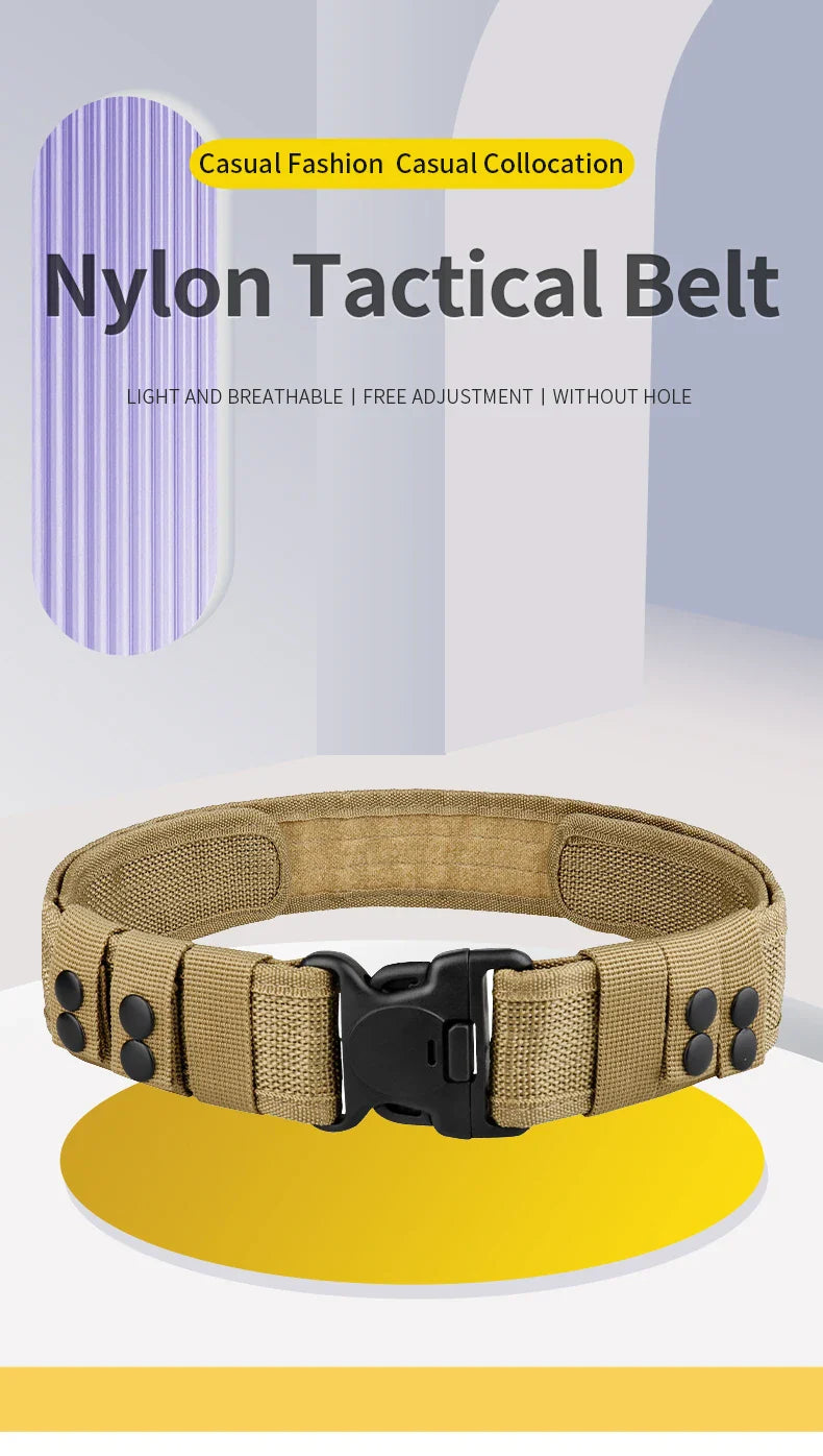 Men's new nylon belt polyester woven belt multi-functional tactical belt for outdoor sports