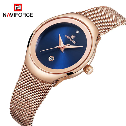 NAVIFORCE Watch Women Fashion Dress Quartz Watches Lady Stainless Steel Waterproof Wristwatch Simple Girl Clock Relogio Feminino