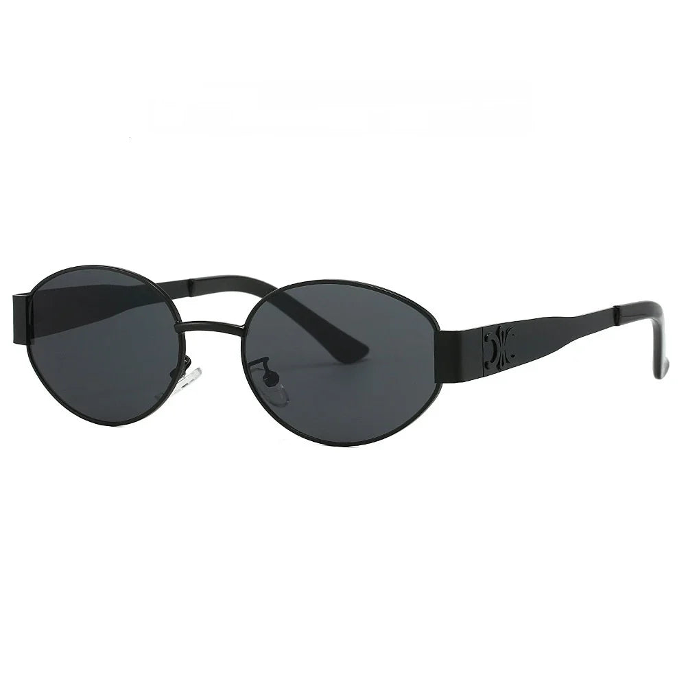 New Oval Frame Fashionable Sunglasses Metal Frame Personalized Sunglasses Ins Trendy Sunglasses For Friend Gifts