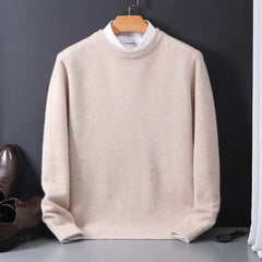 Cashmere Sweater O-neck Pullovers Men's Loose Oversized M-3XL Knitted Bottom Shirt