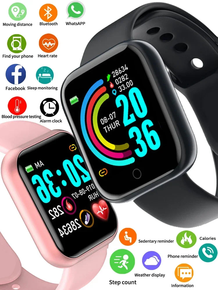 Y68 Smart Watch Color Screen Step Counting Multi Sports Mode Message Reminder Photography Music Remote Control Smart Band