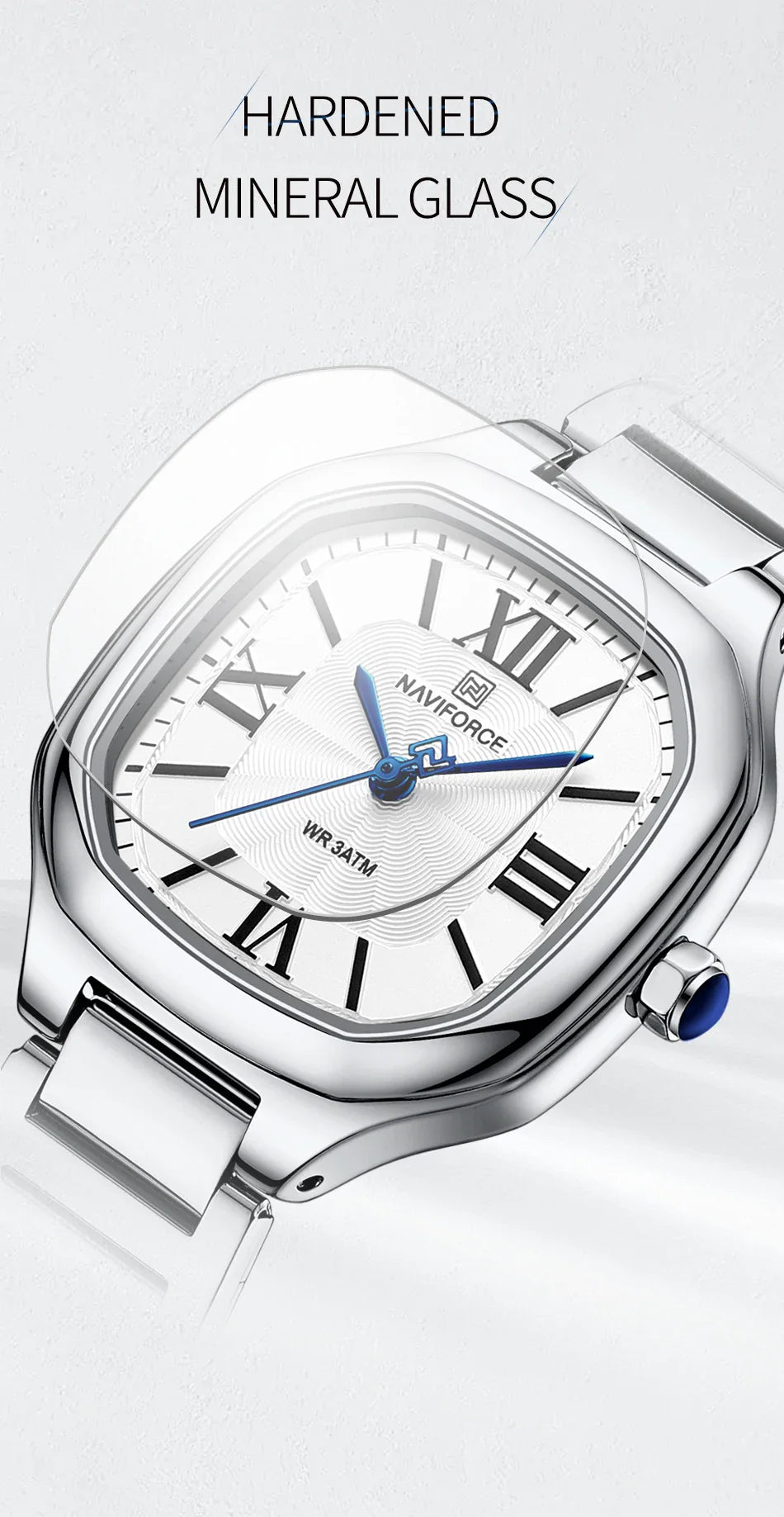 NAVIFORCE Brand High Quality Women Quartz Watch Stainless Steel Strap Casual Elegant Waterproof Wristwatch Relogio Feminino 2024