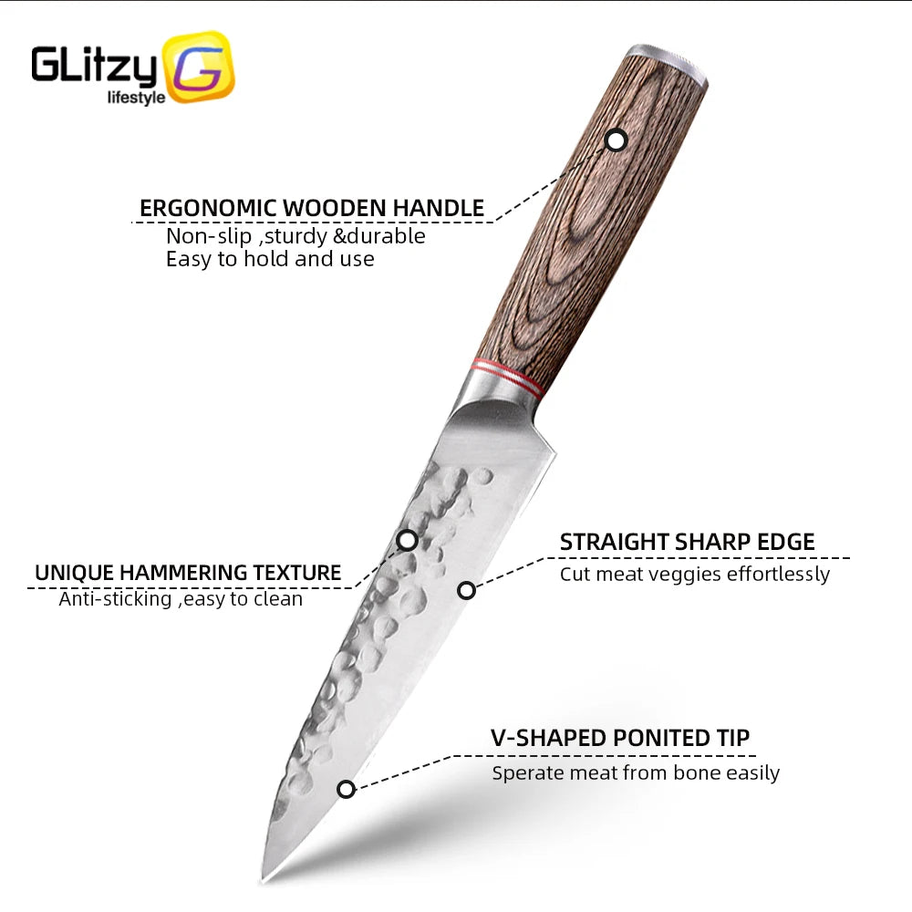 Kitchen Knife Stainless Steel Japanese Chef Knife Full Tang Forged Cleaver Butcher Knife