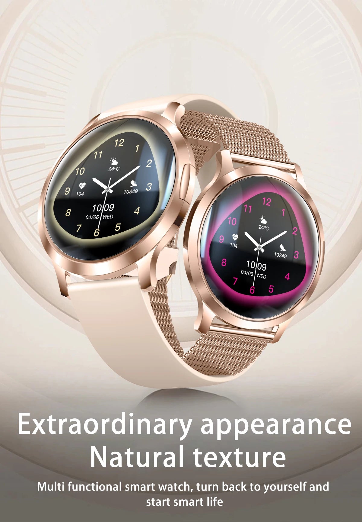 LIGE 2025 New Smart Watch For Women AMOLED HD Screen Watches IP68 Waterproof Heart Rate Monitor Ladies Utra-thin Smartwatch