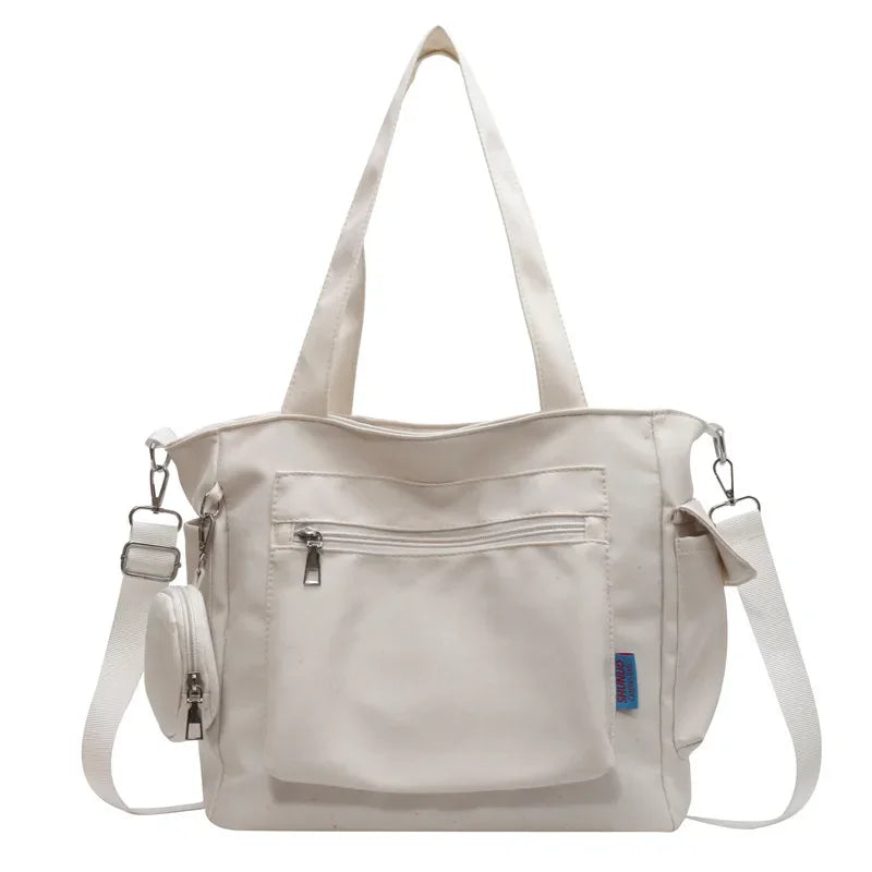 Oxford Canvas Composite Shoulder Bag Solid Color Versatile Lazy Style