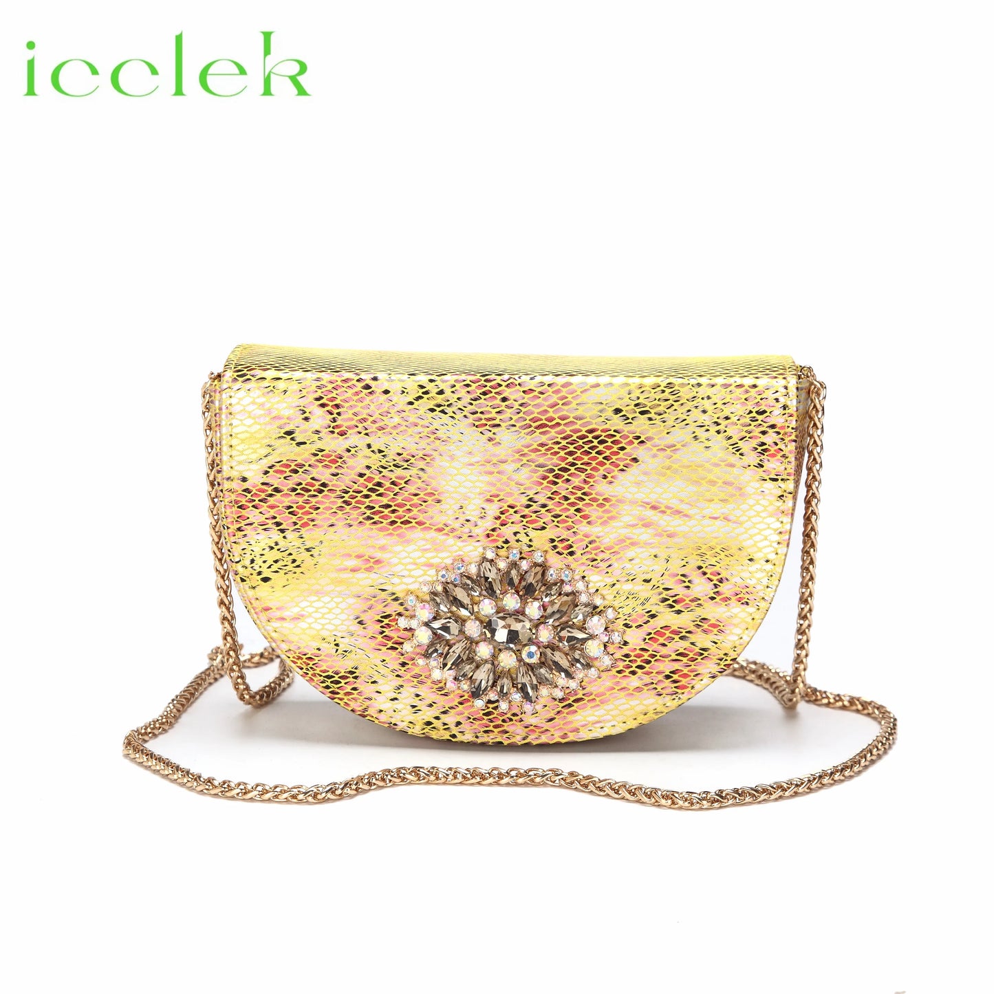 Hot Selling Summer New Style Ladies Snake Patterrn Design Shoes Matching Bag Set in Gold Color For Nigerian Party Women