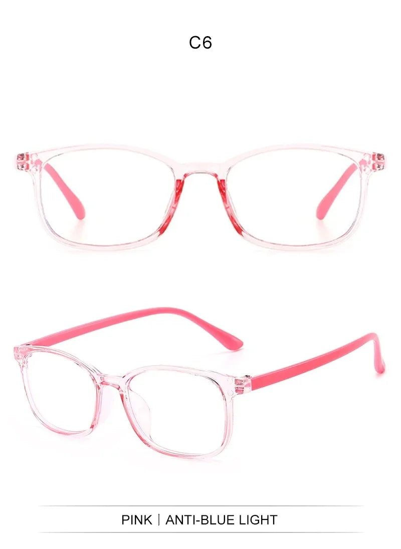 CRIXLAIS Fashion Square Computer Glasses For Children Vintage Prescription Eyeglasses Frames Kids Anti Blue Light Eyewear UV400