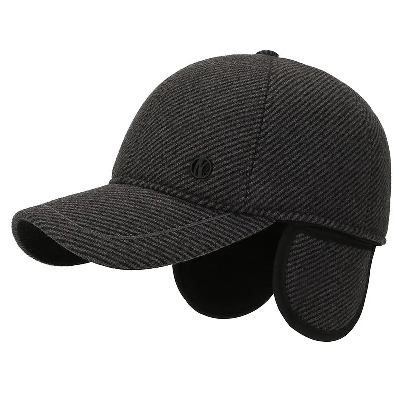 Outdoor Thick & Warm Adjustable Earmuffs Baseball Cap For Autumn And Winte
