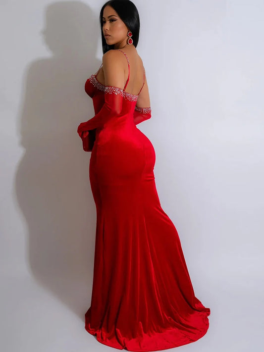 Formal attire Dresses: Woman Evening Dress Sparkle Heartbeat Velvet Diamonds