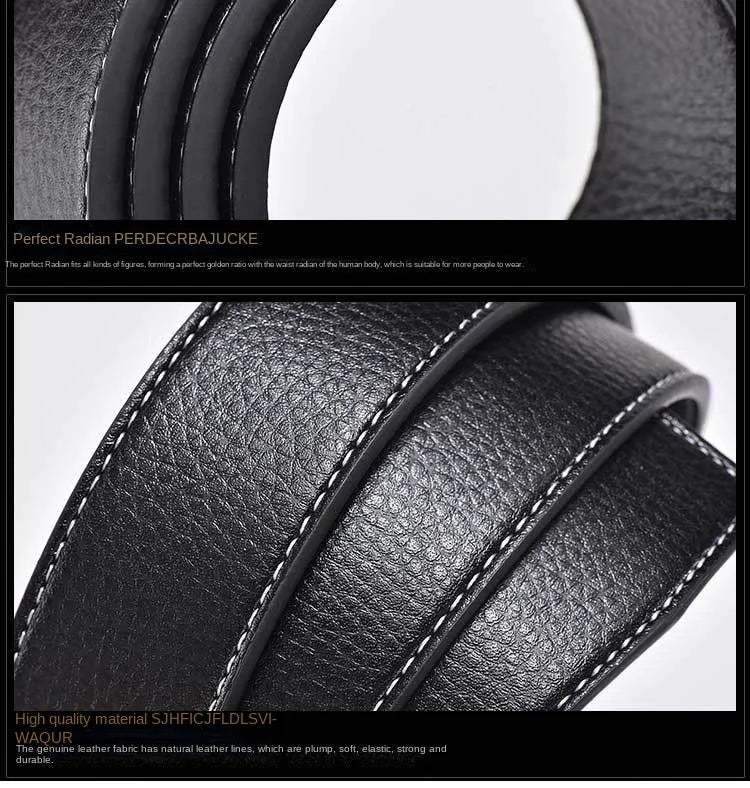 2024 New Temperament Business Men's Belt Letter Metal Button Head Versatile Decorative Jeans Dress Business Men's Belt