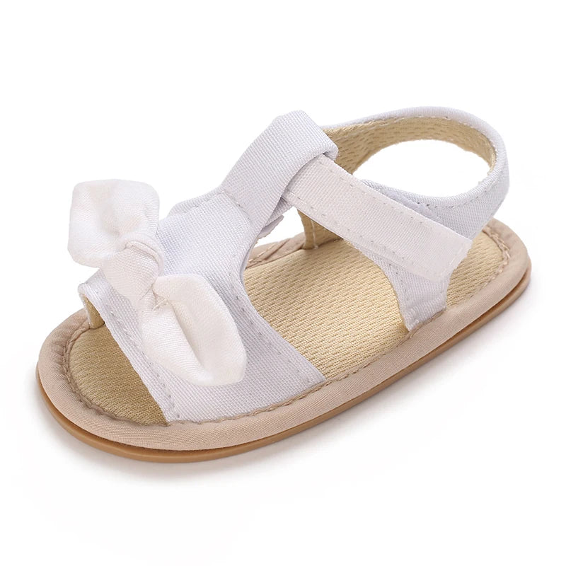 Valen Sina 0-18 Months Baby Girl Summer Sandals Cute Bow Non-Slip Rubber Sole Infant Babies Kids First Walkers  Sandals 4 Colors