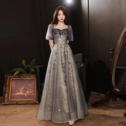 Homecoming Dresses: Vintage Banquet Long Evening Dresses Sequined Appliques