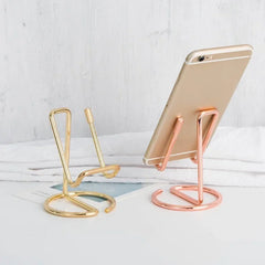 1PC Metal Lazy Wire Mobile Phone Portable Holder Gold For Ipad Mobile Phone