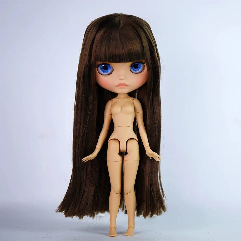 ICY DBS Blyth Doll Tan Skin Matte Face Glossy Face Pouting Lips 30CM BJD 19 Joints Body Doll DIY Make Up Costume Doll Gift Toy
