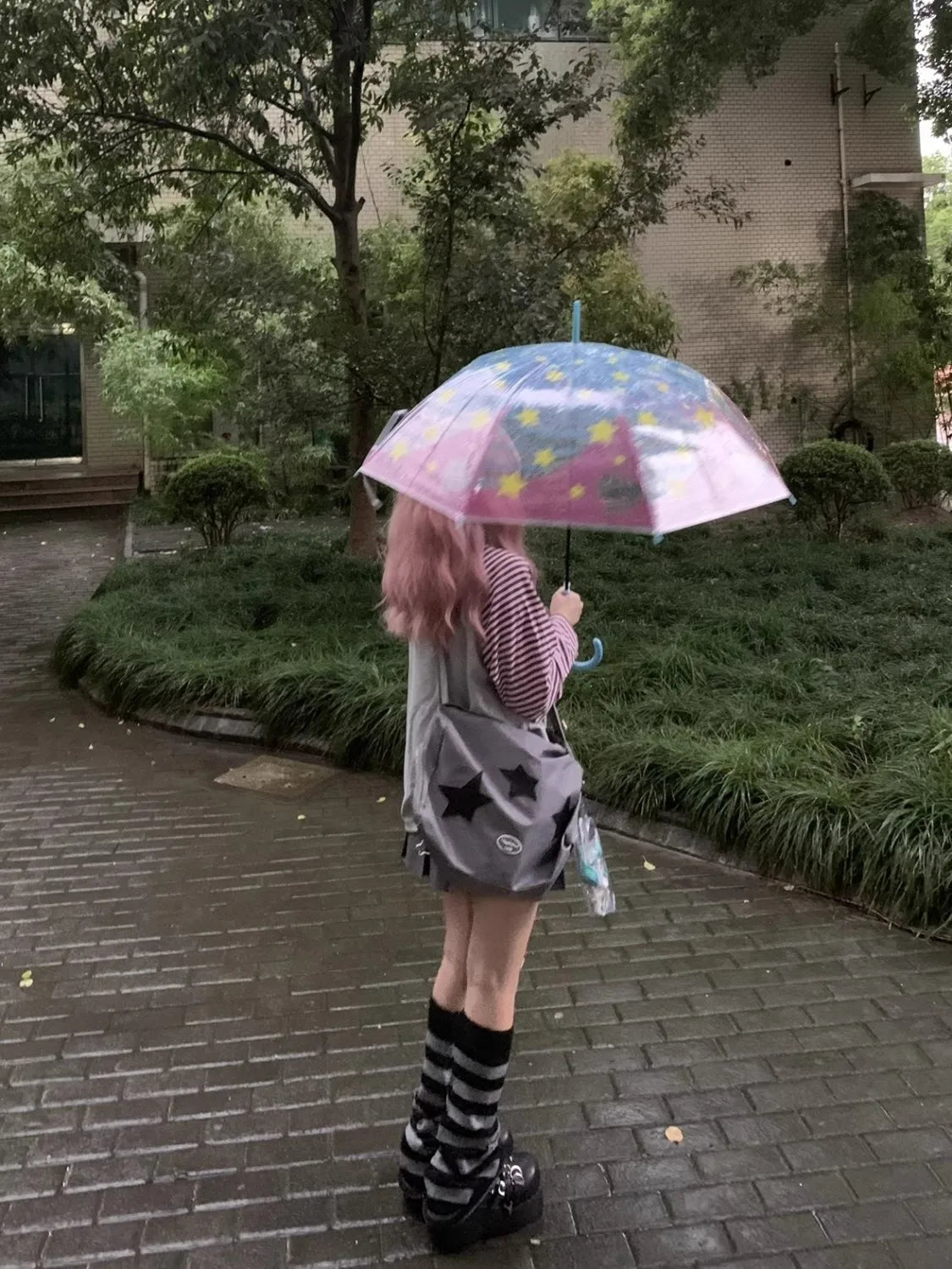Y2k Harajuku Kawaii Striped Hoodie Women Japanese Fashion Patchwork
