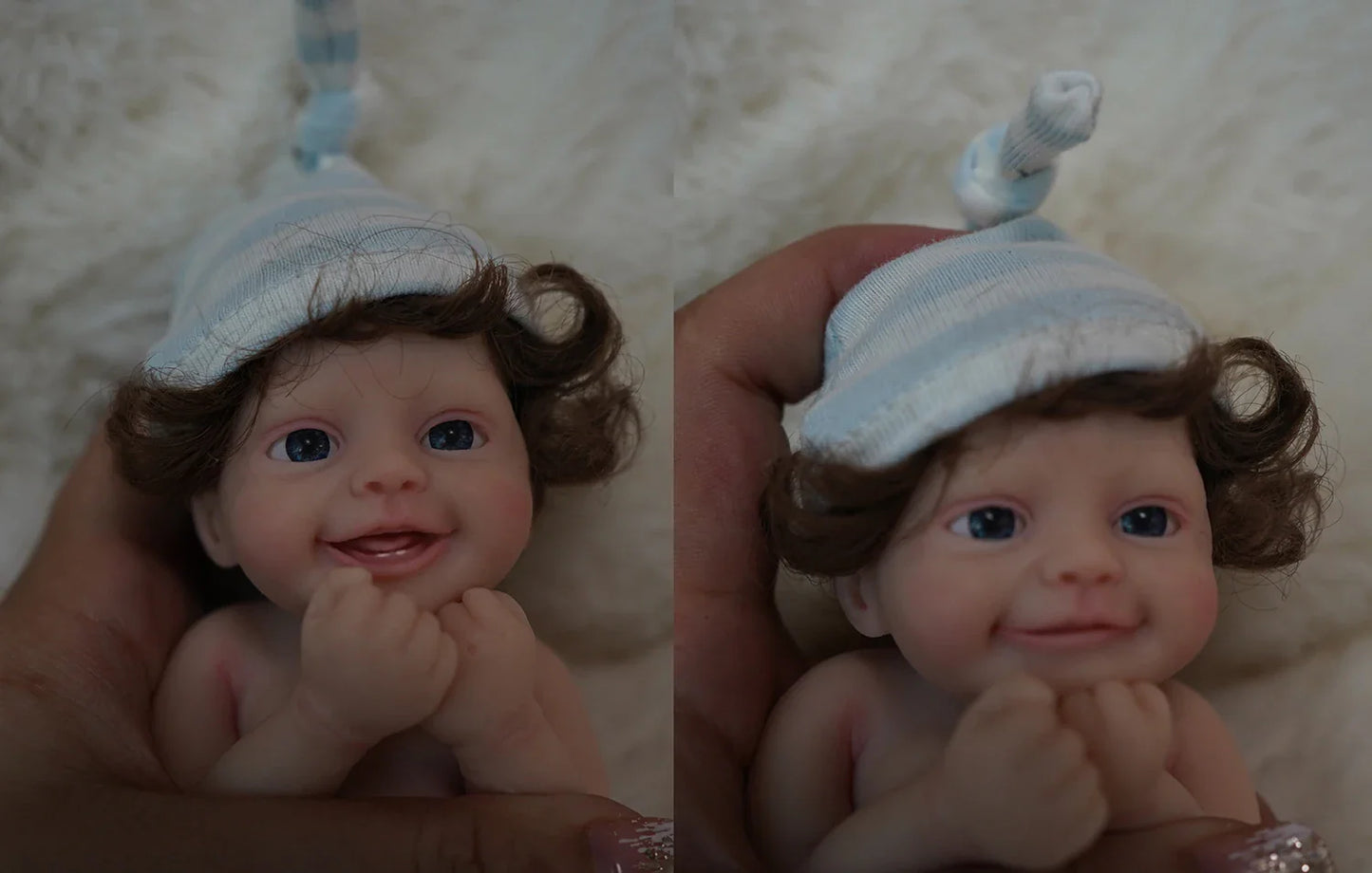 6" Micro Preemie Full Body Silicone Big Eyes  Doll "Mason" and "Mila"Lifelike Mini Reborn Bady Surprice Children Anti-Stress