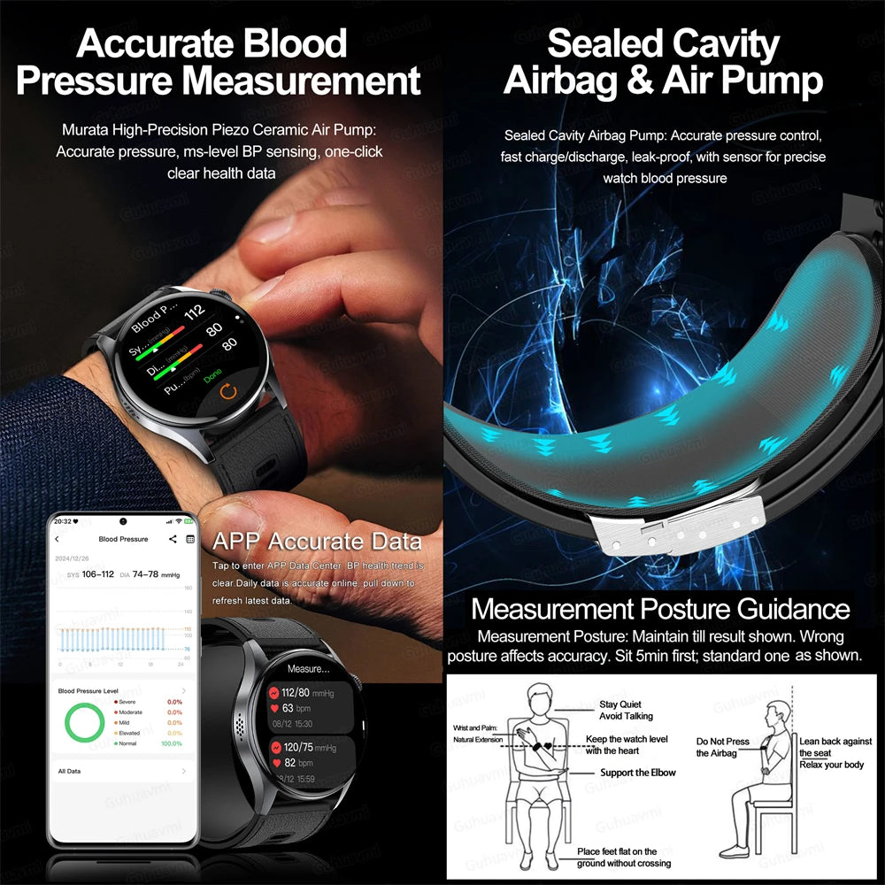 Smartwatch  AMOLED Screen Call ECG Sport Watchs