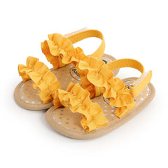 Girls Sandals Princess Baby Wave Lace Preschool Children's Summer PU Non slip Shoes