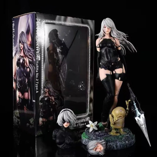 50cm Play Arts Kai NieR:Automata 2 Type B 2B Action Figure Sexy Deluxe Edition Ornaments Collection Desktop Display Gift Toys