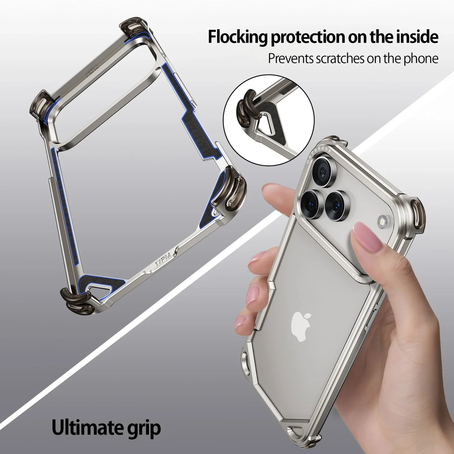 Metal Phone Case for iPhone 17 Pro/Pro Max/17/Air Case Minimalist Support Wireless Charging Ultra-thin Protecitve Case