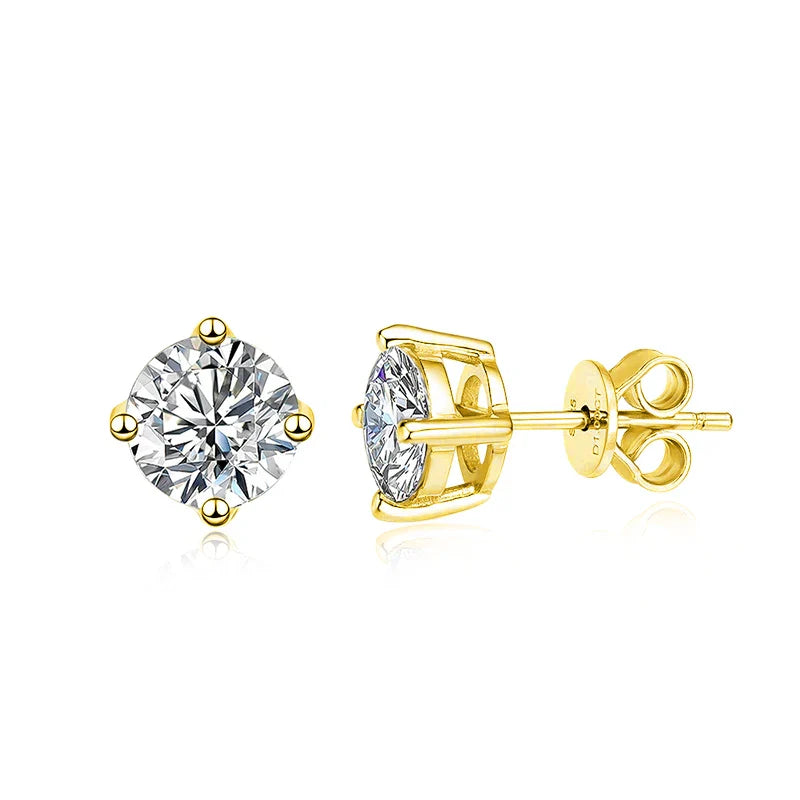 Smyoue 0.1-3CT Test Passed Moissanite Studs Earrings for Men Women S925 Silver Platinum Plated Bride Wedding Lab Diamond Studs
