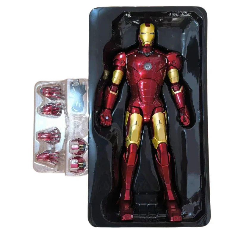 ZDTDS Original 1/5 36CM Iron Man MK50 MK3 LED lighting 10th Anniversary Memorial Collect Tony Stark Model Action Figure Gift