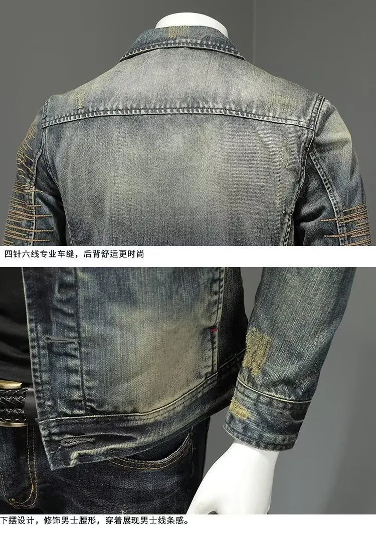 winter denim jacket male Fashion Trench coat men jeans Jacket Men's Casual jackts