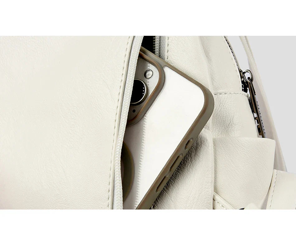 Women Leather Backpacks Zipper Female Chest Bag Travel Back Pack Ladies Bagpack Mochilas School Bags for Teenage Girls Sac A Dos