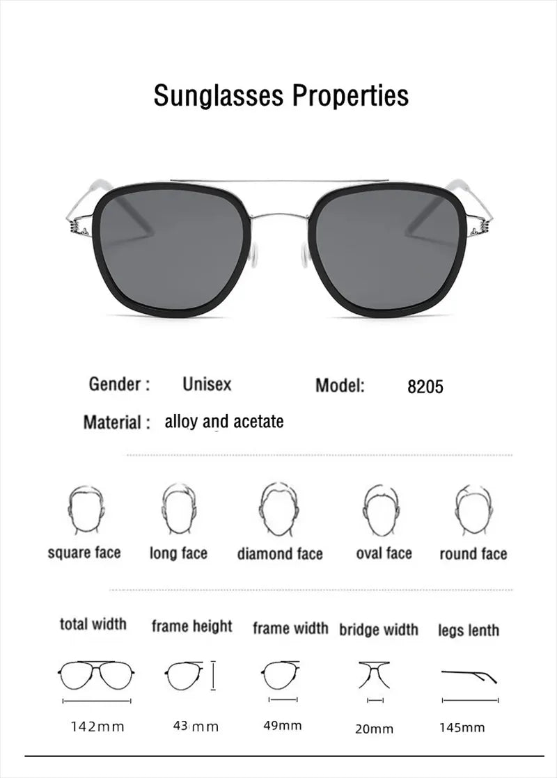 2025 Denmark Sunglasses For Women Gafas Men UV Protection Ultra-light Polarized Glasses 8205 Pilot  No Screw With Original Box