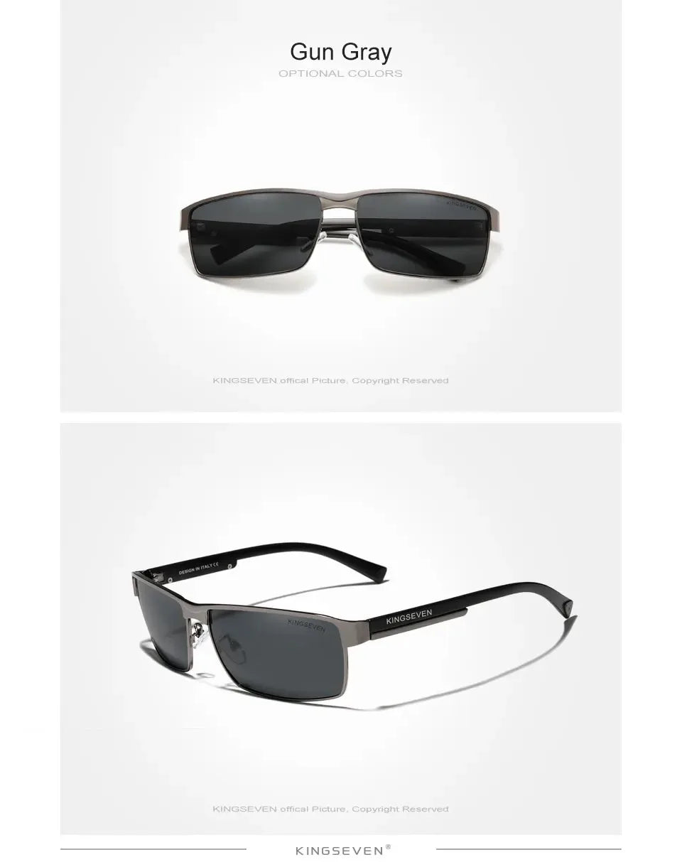 KINGSEVEN Men Polarized Sunglasses Driving UV400 High Quality Glasses Causal Rectangle Male Causal Fishing Outdoor Eyewear