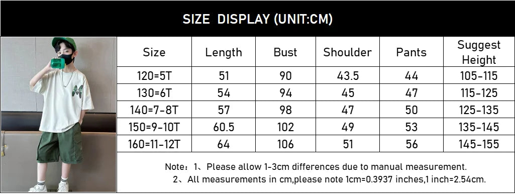 New Teen Boys Clothing Set Summer Letter Short Sleeve T-shirt Pants 2Pcs Suit For 5 6 8 10 12 Years Kids Handsome Casual Outfit