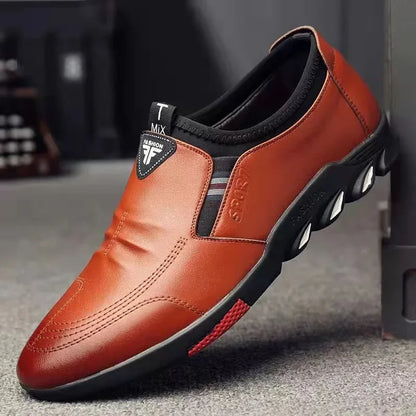Mens Casual Shoes 2024 Spring Soft Leather Flats for Male Slip on Comfortable Walking Sneakers Non Slip Dress Formal Loafers