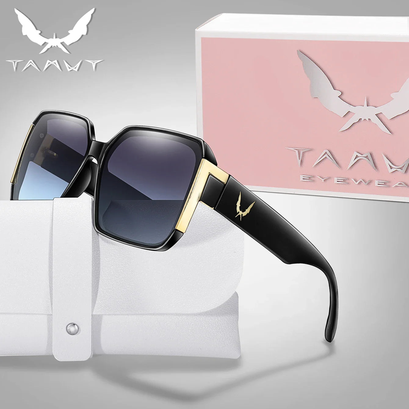 Fashion Sunglasses for Women Casual Square Shades with UV Protection for Daily wearing, Fishing, Driving, Golf, Travel With Box