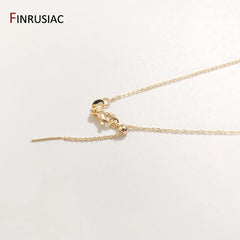 Real Gold Plated Thin Necklace Chain, 45cm Simple Trendy Adjustable Chain for DIY