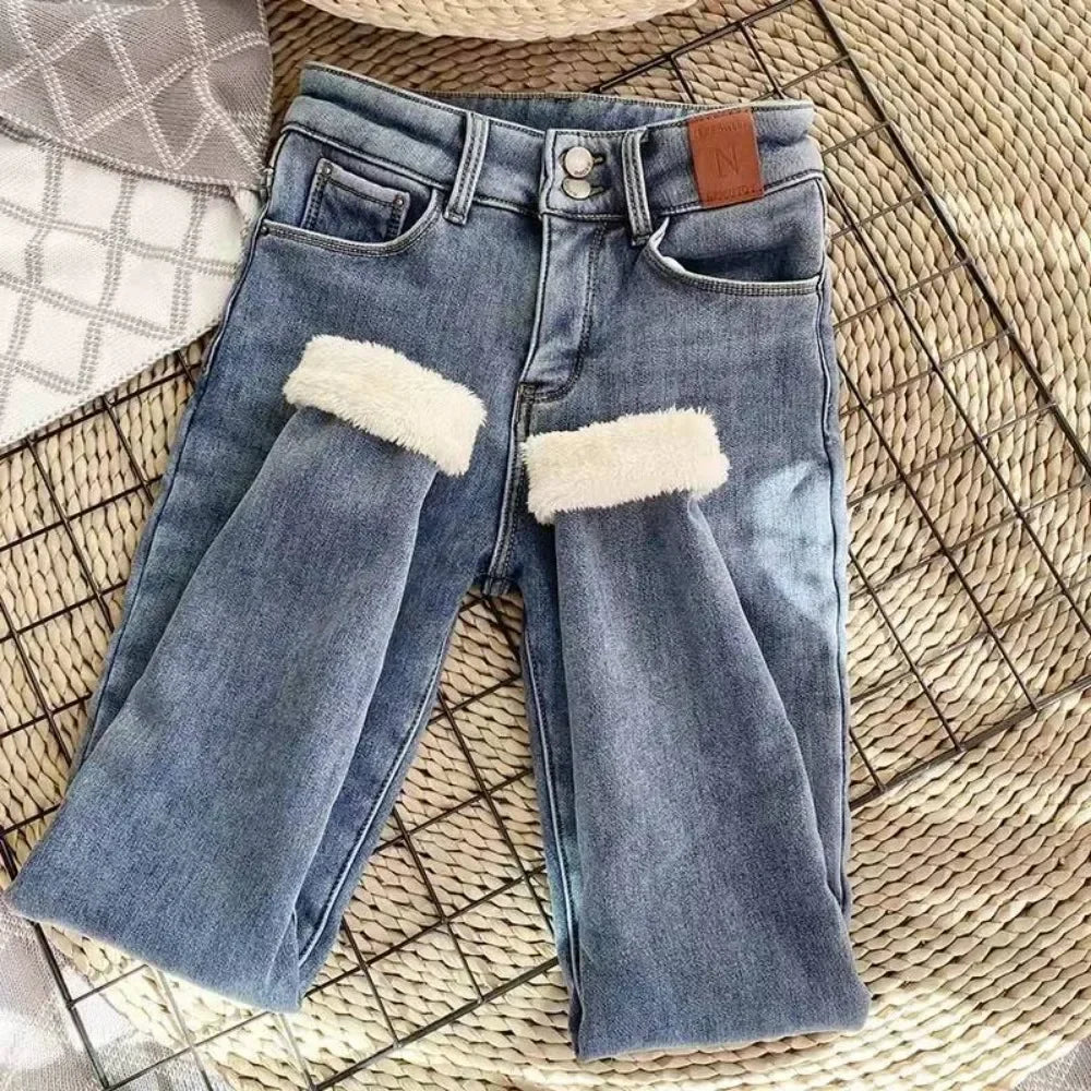Winter Thick Velvet Women jeans