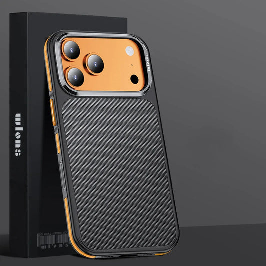 Conelz For 600D Kevlar Series Iphone pro 17 Pro Case with Magnetic Metal Camera Ring Wrapped Edge for iPhone 17 pro max Case