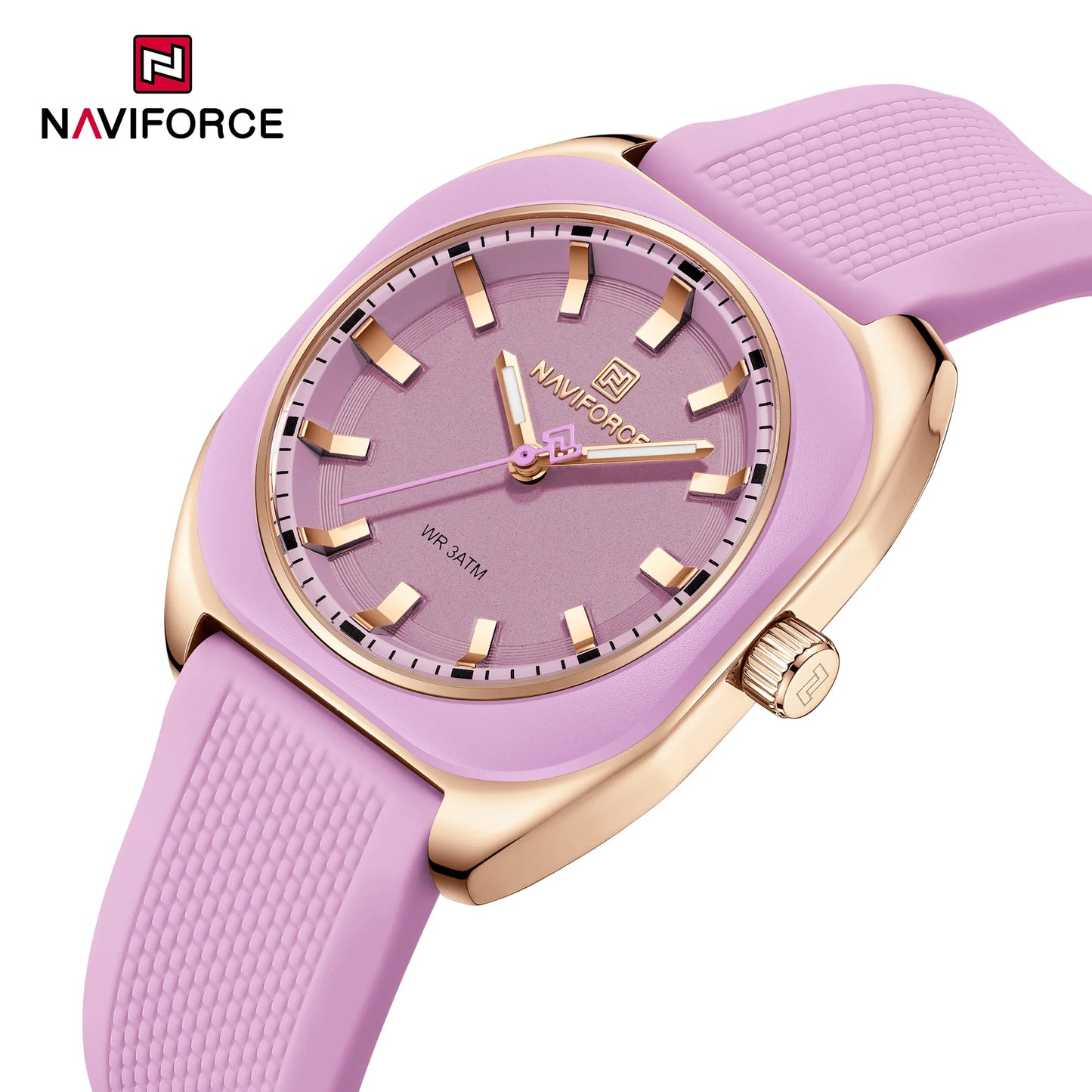 NAVIFORCE Fashion Women's Casual Elegant Simple Polygon Quartz Silicone Watch Gift for Women Wristwatch Casual Relogio Feminino