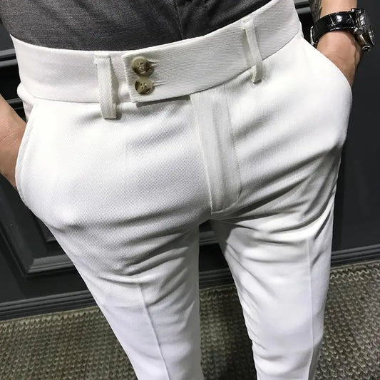 Spring Autumn Fashion Men's Business Trousers Male Casual Straight Pants
