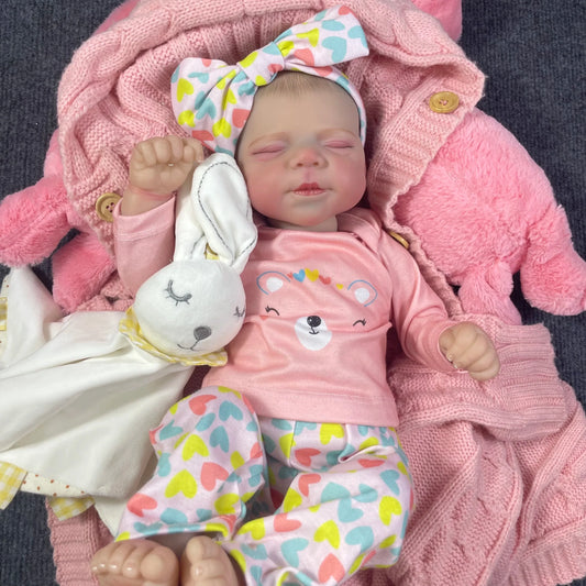 18 Inch Adorable Reborn Baby Doll Pascale Lifelike Newborn Doll Handmade 3D Skin Tone Visible Veins Christmas Gift Toy Doll
