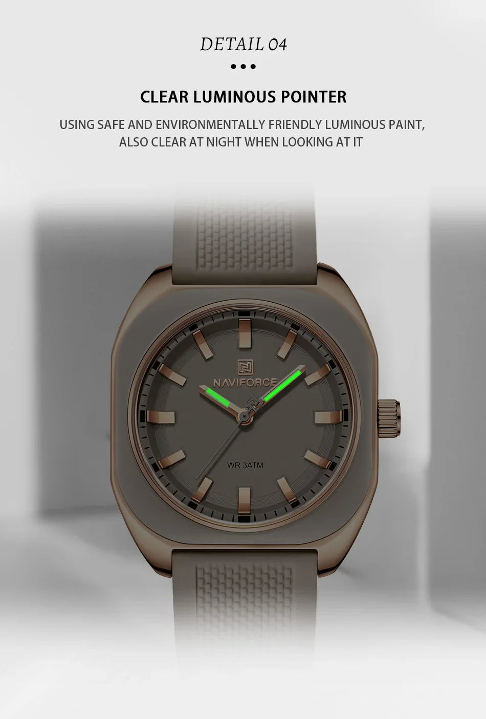 NAVIFORCE Fashion Women's Casual Elegant Simple Polygon Quartz Silicone Watch Gift for Women Wristwatch Casual Relogio Feminino