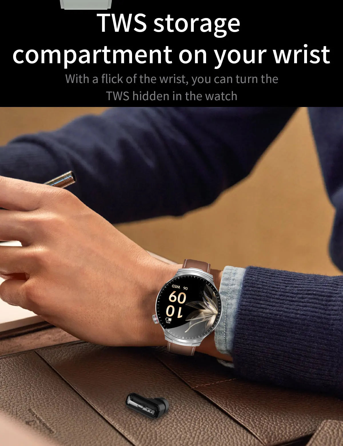 2026 T-REX3 New 2 in 1 Smartwatch With Earbuds Smartwatch TWS Bluetooth Earphone Heart Rate Blood Oxygen Monitor Sports Watch