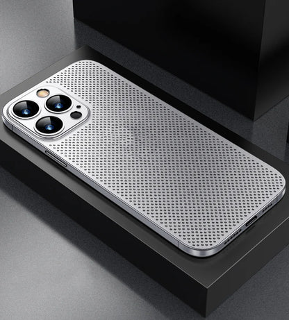 Breathable Cooling Case Ultra Thin Matte Mesh Hollow  Slim Hard iPhone 16 15 14 13 12 Pro Max Plus