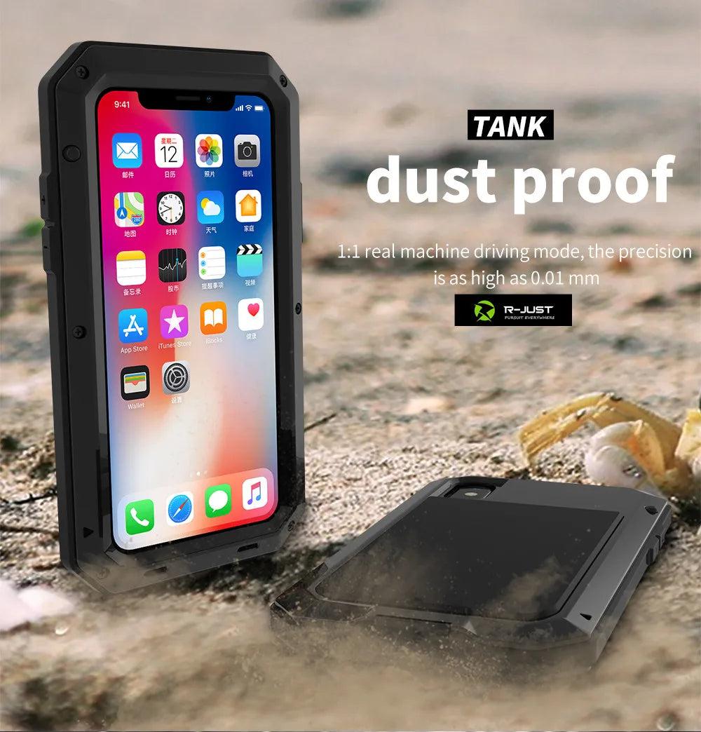 Heavy Duty Protection Armor Metal Phone Case for iPhone 17 16 15 14 13 12 11 Pro XS MAX SE XR X 6 7 Aluminum Shockproof Cover