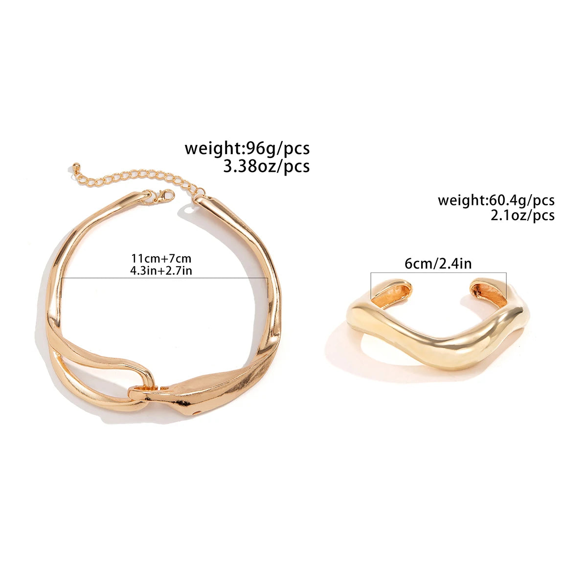 Exaggerated Chunky Heavy Metal Big Torques Choker Necklace Women Punk Goth