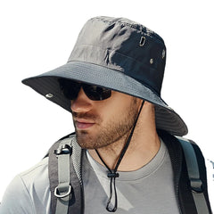 Men's Sunshade Large Eaves Sun Hat Riding Hiking Fishing Outdoor fisherman's Cap