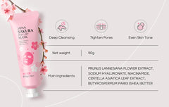 Sakura Peeling Face Mask Deep Cleansing  Firming Brightening Blackhead Removed Tear Off Mask Facial Skin Care 50g