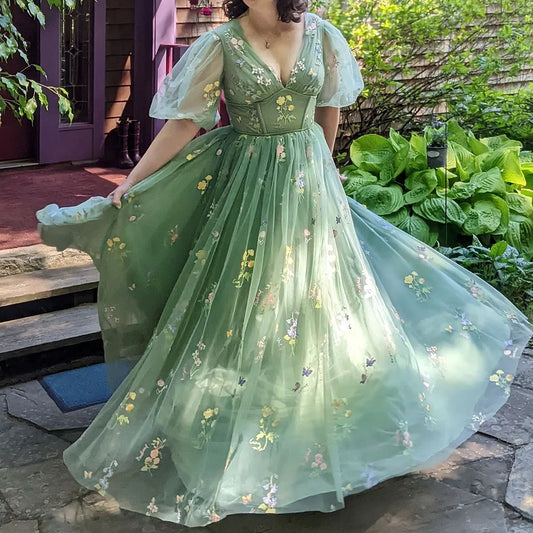 Homecoming Dresses: V Neck Prom Dresses For Women Party Wedding Floral
