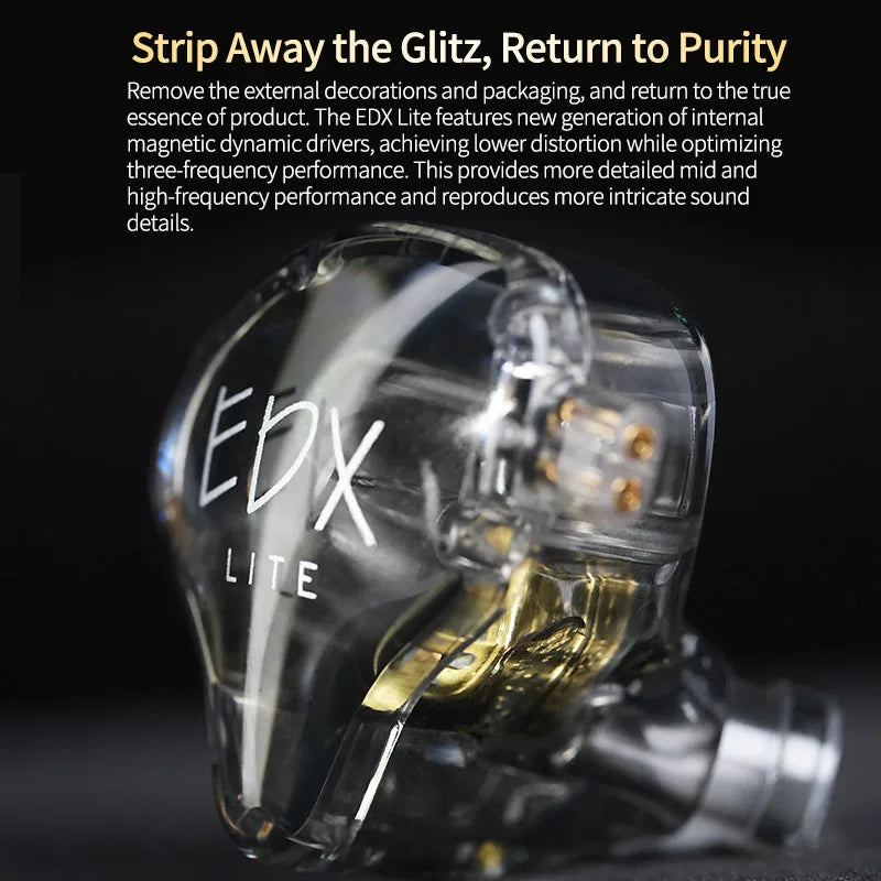 KZ EDX Lite Wired In Ear Earphones  Monitor Stage Live Headphones HIFI Stereo Bass Music Earbuds Sports Gaming Headset