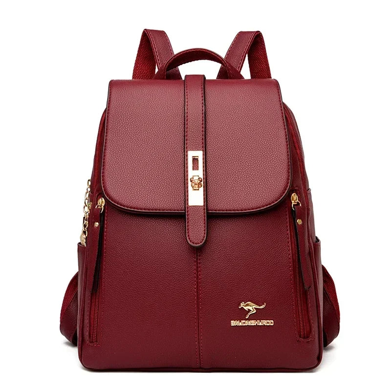 Women Large Capacity Backpack High Quality Leather Vintage Bags for Women School Bags Travel Rucksack Ladies Bookbag Knapsack